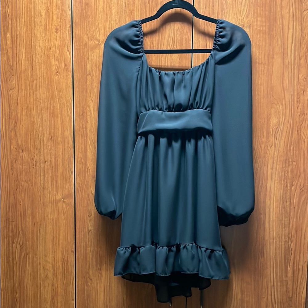 Black Backless Dress with Tie Knot in Black